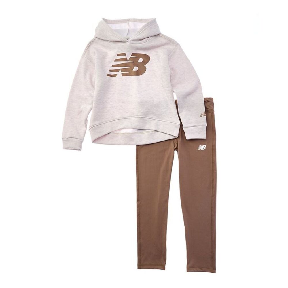 New Balance Girls  2Pc Hoodie & Legging Set, Brown